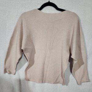 Joan Vass Womens Bat Wing Sweater Light Academia